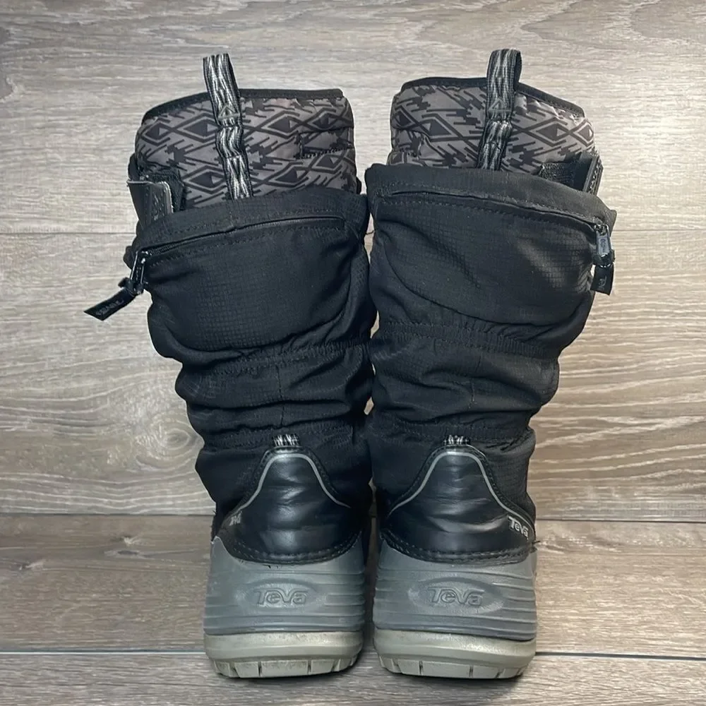 Teva Jordanelle Thinsulate -25f Waterproof Black Gray Women’s Sz 7 Winter Boots